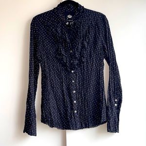 Pre-loved Cino Polka Dot Ruffled shirt blouse button down M